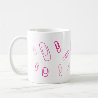 Taza De Café clip sujetapapeles de diseño retro rosa 