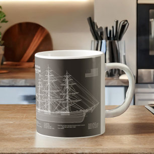 Taza De Café Clipper Ship Flying Cloud - Blueprint PD
