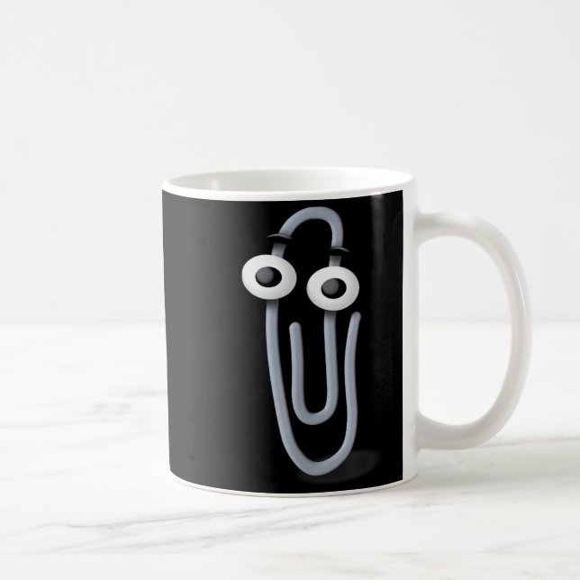 Taza De Café Clippy Paper Clip Funny Meme Page Note  (Derecha)