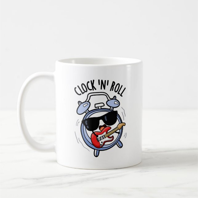 Taza De Café Clock And Rolly Funny Rock Pun (Izquierda)
