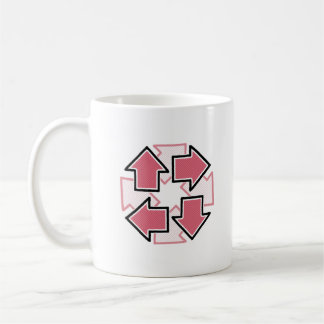 Taza De Café Clockwise Arrows Minimal Geometric Red