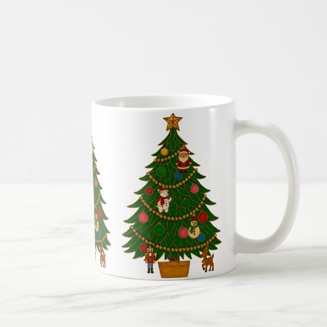 Taza De Café Cloisonne Art Christmas Tree Character Ornaments (Derecha)