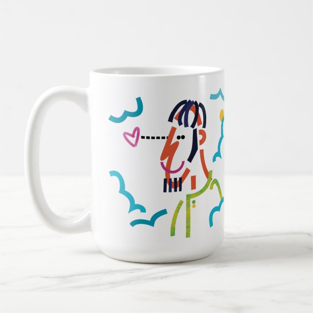 Taza De Café Cloud 9 Resumen Ilustracion de arte moderno Mug (Izquierda)