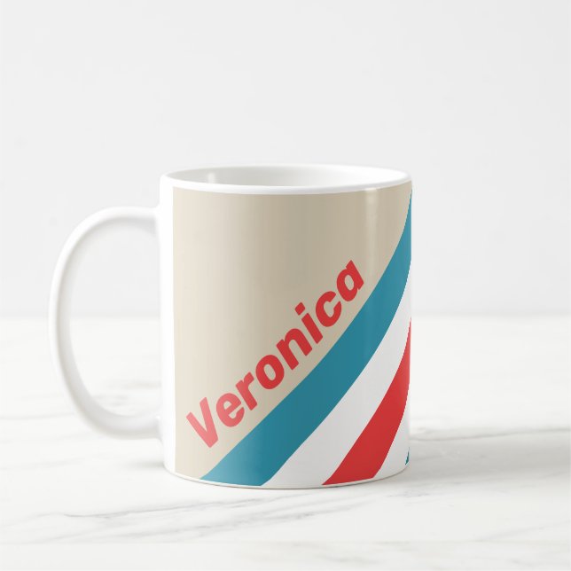 Taza De Café Cloud Chaser Stripes with Name (Izquierda)