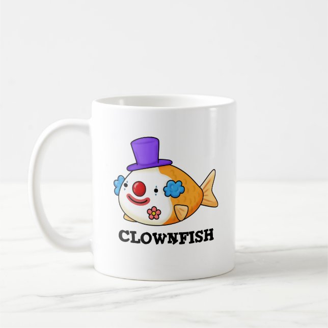 Taza De Café Clowfish Gracioso Animal Fish Pun (Izquierda)
