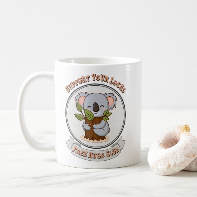 Taza De Café Club de abrazos gratis (Con donut)