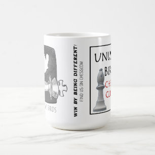 TAZA DE CAFÉ CLUB DE AJEDREZ PARA PÁJAROS INUSUALES