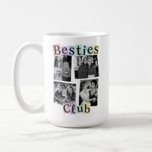 Taza De Café Club de Amigas Collage de Fotos Personalizado