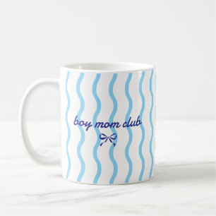 Taza De Café Club de Boy Mom Personalizado con Estilo de Lazo C