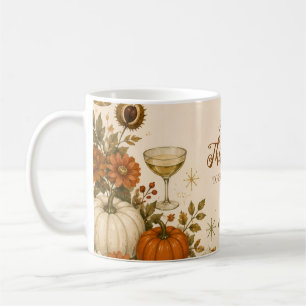 Taza De Café Club de Cena de Acción de Gracias Vintage Nostálgi