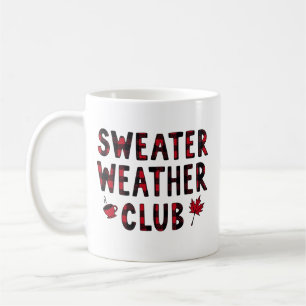 Taza De Café Club de Clima de Suéter con Hojalata de Otoño
