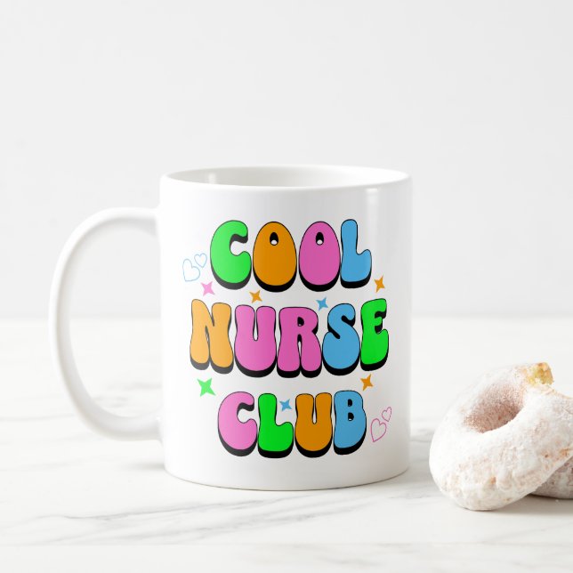 Taza De Café Club de enfermeras geniales (Con donut)