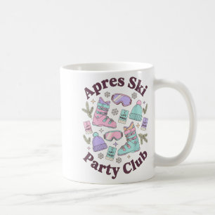 Taza De Café club de fiesta après ski vacaciones de esquí retro