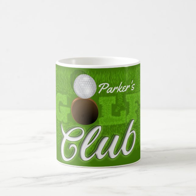 Taza De Café Club de Golf de Campo de Golf Verde Personalizado  (Centro)