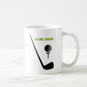 Taza De Café Club de golf y personalizado negro y verde