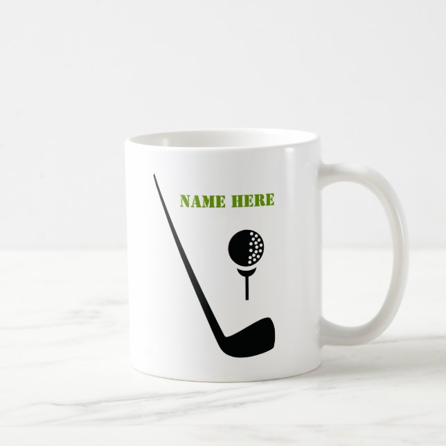 Taza De Café Club de golf y personalizado negro y verde (Derecha)