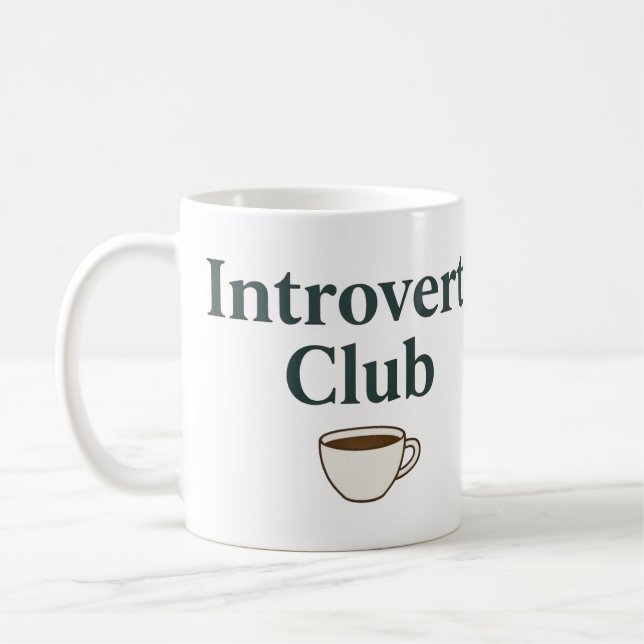 Taza De Café Club de introvertido - Café estético (Izquierda)