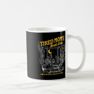 Taza De Café Club de libros Moms Retro Cansado Bookish Booktrov