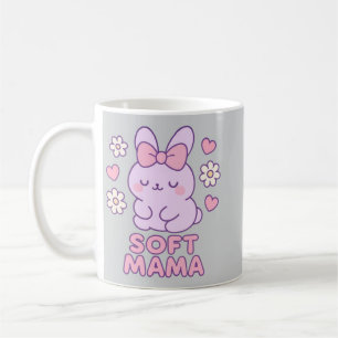 Taza De Café Club de Mamá Suave Estética Minimalista Conejo Ilu