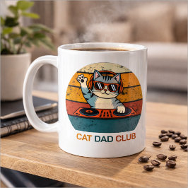 Taza De Café CLUB DE PAPÁ GATO / Funny Retro músico