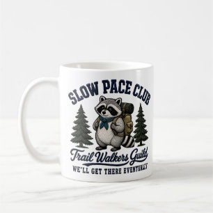 Taza De Café Club de Ritmo Lento Diseño de Camping Mapache