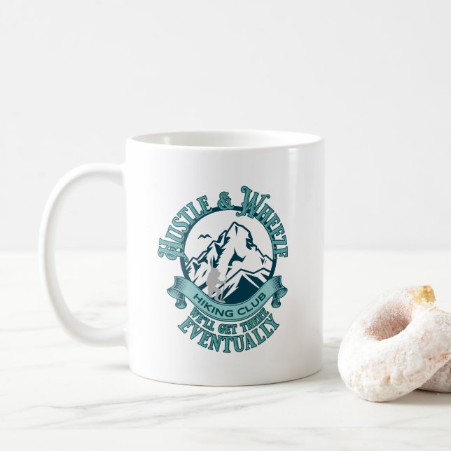 Taza De Café Club de Senderismo Hustle & Wheeze  (Con donut)
