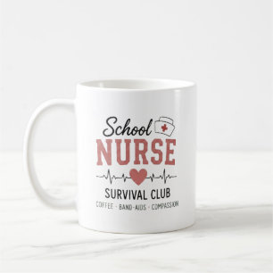 Taza De Café Club de Supervivencia de Enfermeras Escolares 