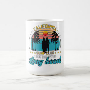 Taza De Café Club de Surf de California Long Beach Sunset T-Shi