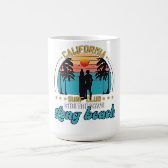 Taza De Café Club de Surf de California Long Beach Sunset T-Shi (Centro)