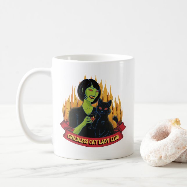 Taza De Café Club Gato Lady Infantil - Mug 2 (Con donut)