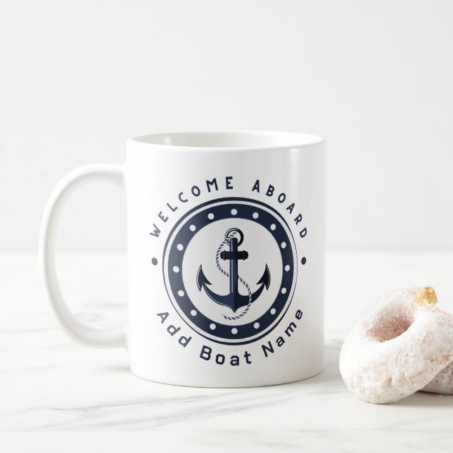 Taza De Café Club náutico de la Marina Azul (Con donut)