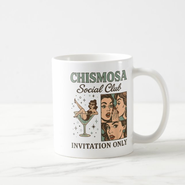 Taza De Café Club Social Chismosa Solo Por Invitación Diseño (Derecha)