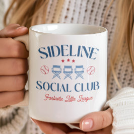 Taza De Café Club Social de Línea de Base de Béisbol con nombre