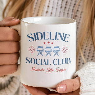 Taza De Café Club Social de Línea de Base de Béisbol con nombre