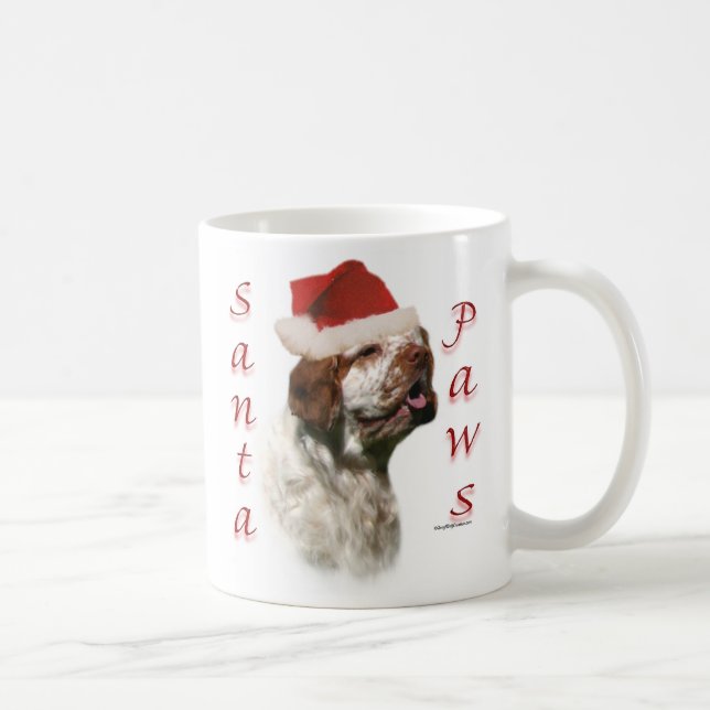Taza De Café Clumber Spaniel Santa Paws (Derecha)