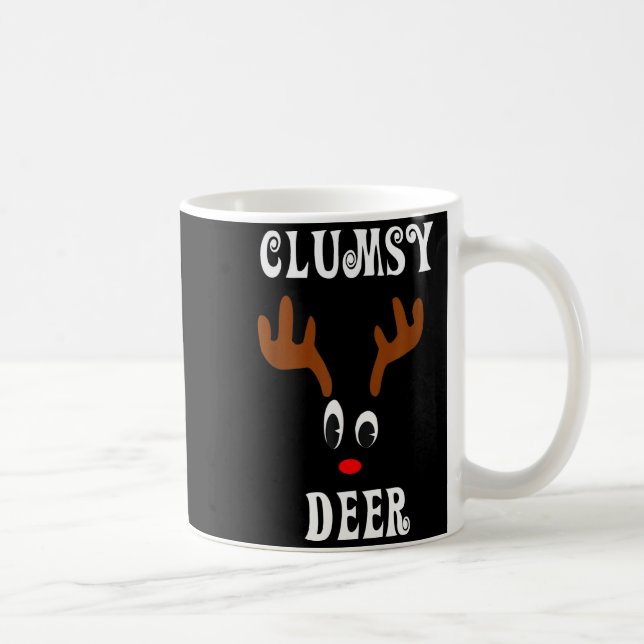 Taza De Café Clumsy Christmas Reindeer Angler Hunt Deer Elk  (Derecha)