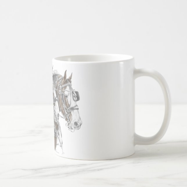 Taza De Café Clydesdale Draft Horse Team (Derecha)