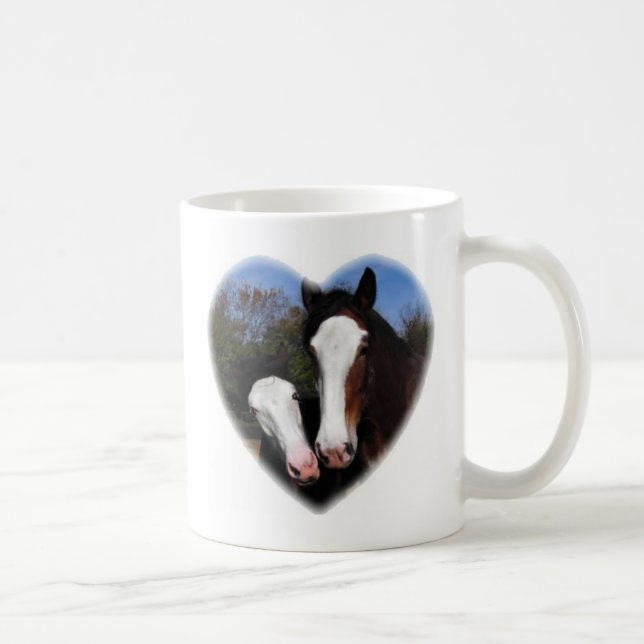 Taza De Café Clydesdales en corazón (Derecha)