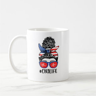 Taza De Café CNA Life Messy Bun CnaLife - Regalo para enfermera