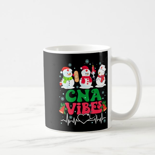 Taza De Café Cna Vibes Nurse Snowman Stethoscope Santa Funny Ch (Derecha)