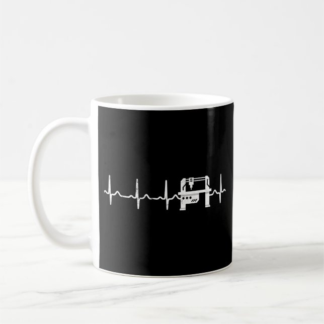 Taza De Café CNC Machinist Heartbeat (Izquierda)