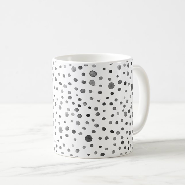 Taza De Café Coal Confetti Water Dots Classic Mug (Anverso derecho)