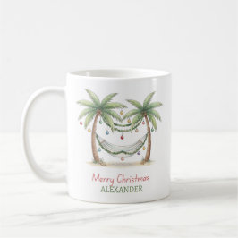 Taza De Café Coastal Christmas Palm Trees With Hammock