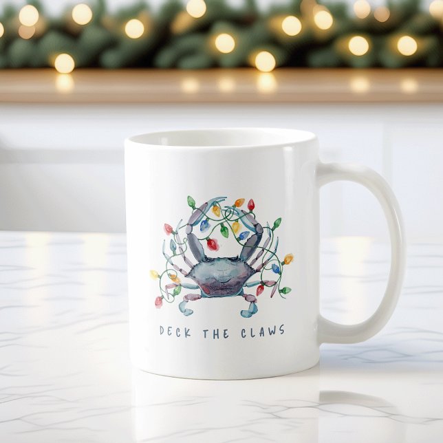 Taza De Café Coastal Crab “Deck the Claws” Holiday (Subido por el creador)
