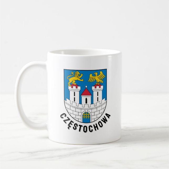 Taza De Café Coat of Arms of Częstochowa, Poland (Izquierda)