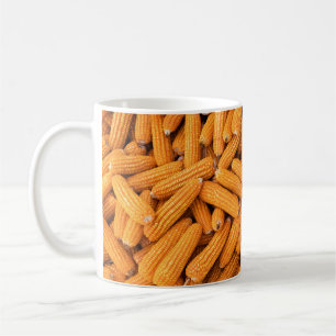 Taza De Café Cob de maíz naranja: fondo de la agricultura de co