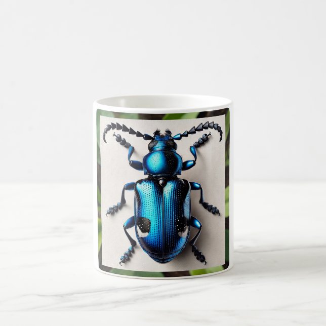 Taza De Café Cobalt Milkweed Beetle 020824IREF221 - Watercolor (Centro)