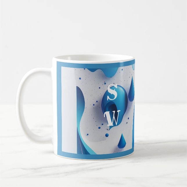 Taza De Café Cobalt Wave Signature Morning Coffee Mug (Izquierda)