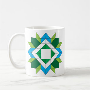 Taza De Café Cobija Geométrica Moderna Estrella Mosaico Azul Ve