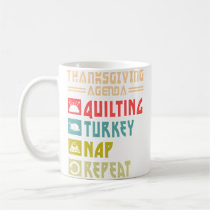 Taza De Café Cobija Pavo Sueño Repetición Divertido Quilting Dí